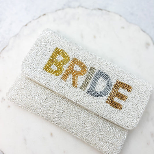 Petite 'Bride' Beaded Crossbody/Clutch