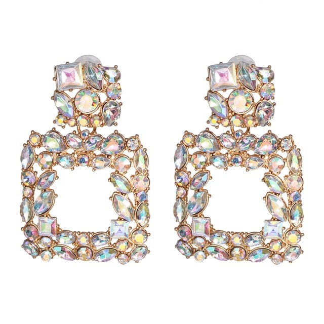 Muti Color Crystal Drop Earrings