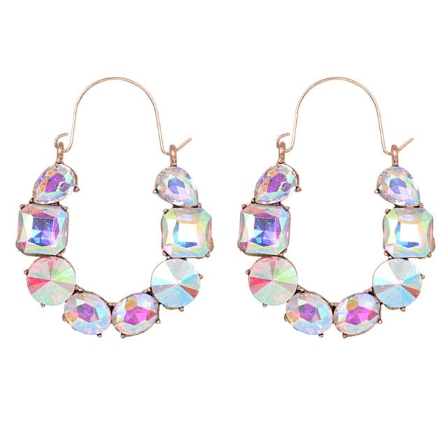 Muti Color Crystal Drop Earrings