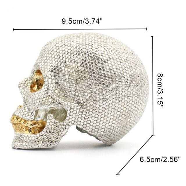 Gold And Silver Beaded Skull
